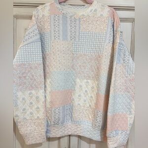 NEW never worn SZ L Sunkissed Coconut Patchwork Top